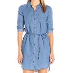 Calvin Klein Tie Waist Denim Dress small